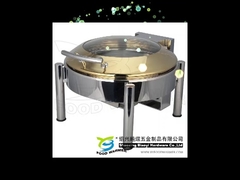 chafing dish cylindrique en acier inoxydable