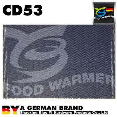 Reusable Heat Resistant Placemats Golden Thread Logo Printed Fine Strip Woven